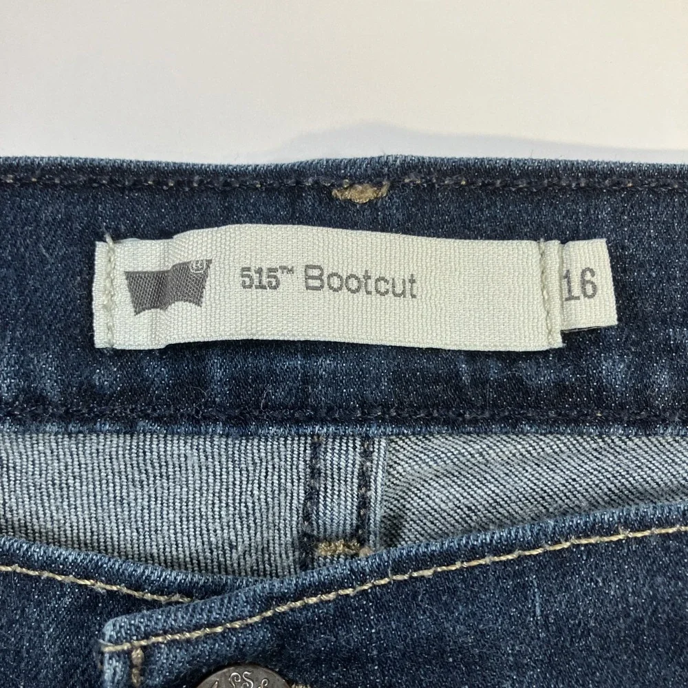 Levi's‎ 515 Bootcut Jeans Womens 16M Mid Rise Dark Wash Stretch 33x32